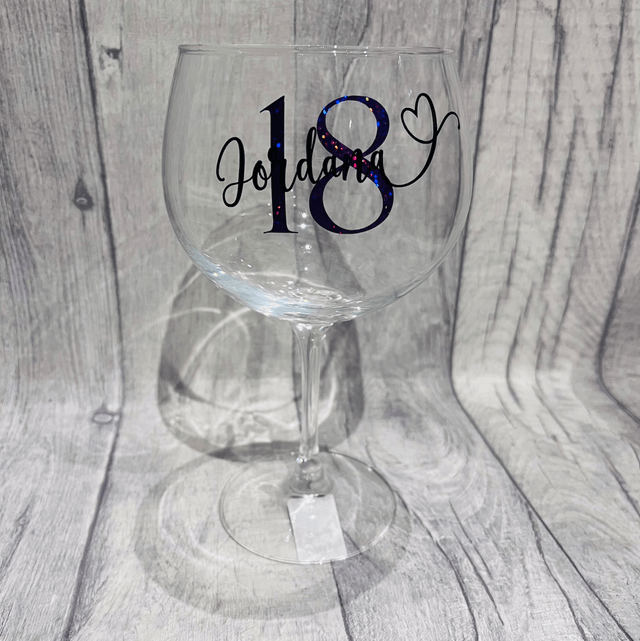 Personalised gin glass 