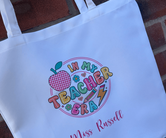 Personalised Teacher era tote bag